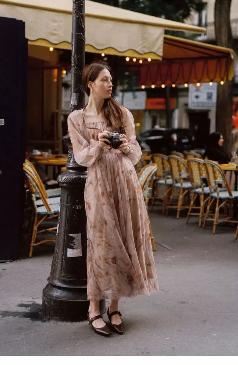 Mサイズ Since Then シンスゼン ポール リング スクエアネック ロング丈ワンピース フローラル スクエアネック ベイビーワンピース