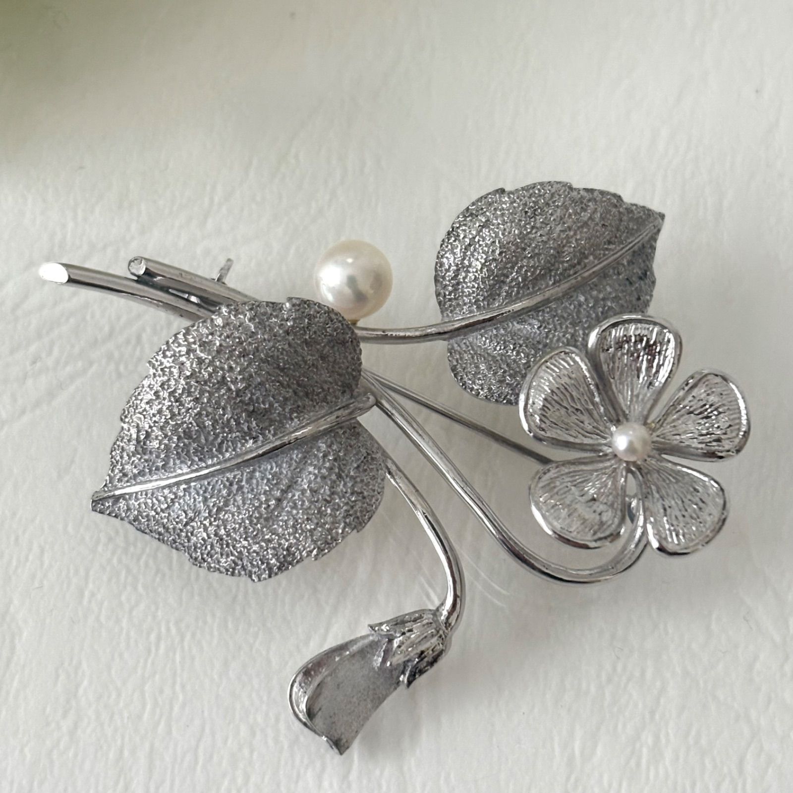 061【ミキモト】シルバー　パール　ブローチ　花束 061【ミキモト】シルバー パール ブローチ 花束 【公式通販】