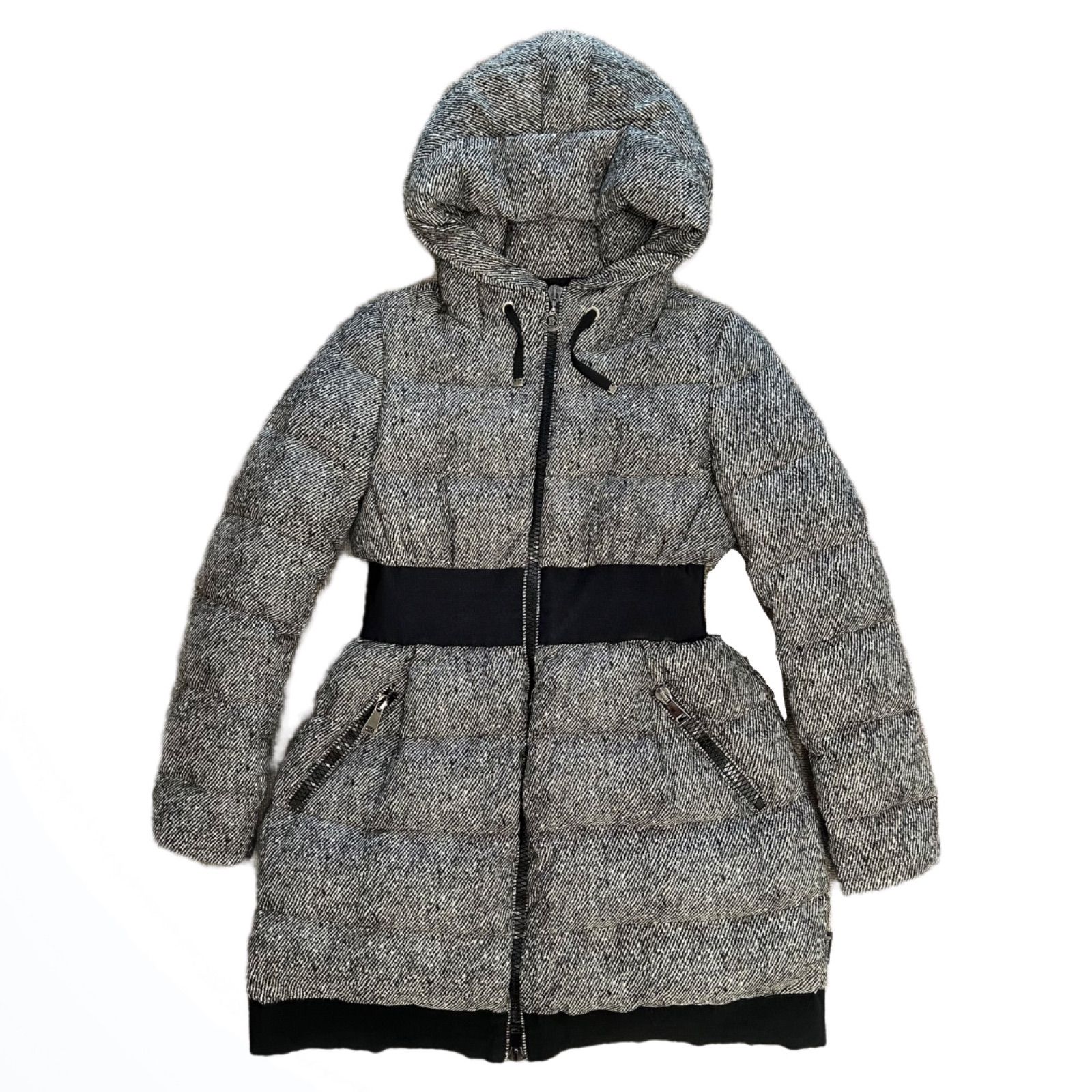 MONCLER モンクレール ダウンジャケット PUIVERT 1 グレー ブラック ホワイト ダウンコート ロング フード レディース