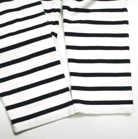  AMI Alexandre Mattiussi アミ アレクサンドルマテュッシ ポルトガル製 ブルトンストライプTシャツ UTS 300.072 XS WHITE DARK NAVY 長袖 ボーダー ハートロゴ刺繍 DE COEUR PARIS トップス 長袖 Tシャツ カットソー