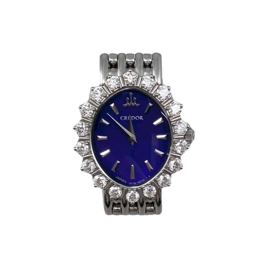 E4764 セイコー 腕時計 クレドール シグノ GSTE829 クォーツ ダイヤモンド シルバー ブルー CREDOR SEIKO
