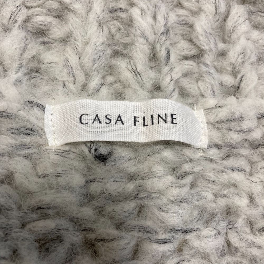 美品 CASA FLINE カーサフライン アルパカハンドニットカーディガン 1244206001 サイズF グレー レディース 古着 中古 USED アルパカハンドニットカーディガン – CASA FLINE