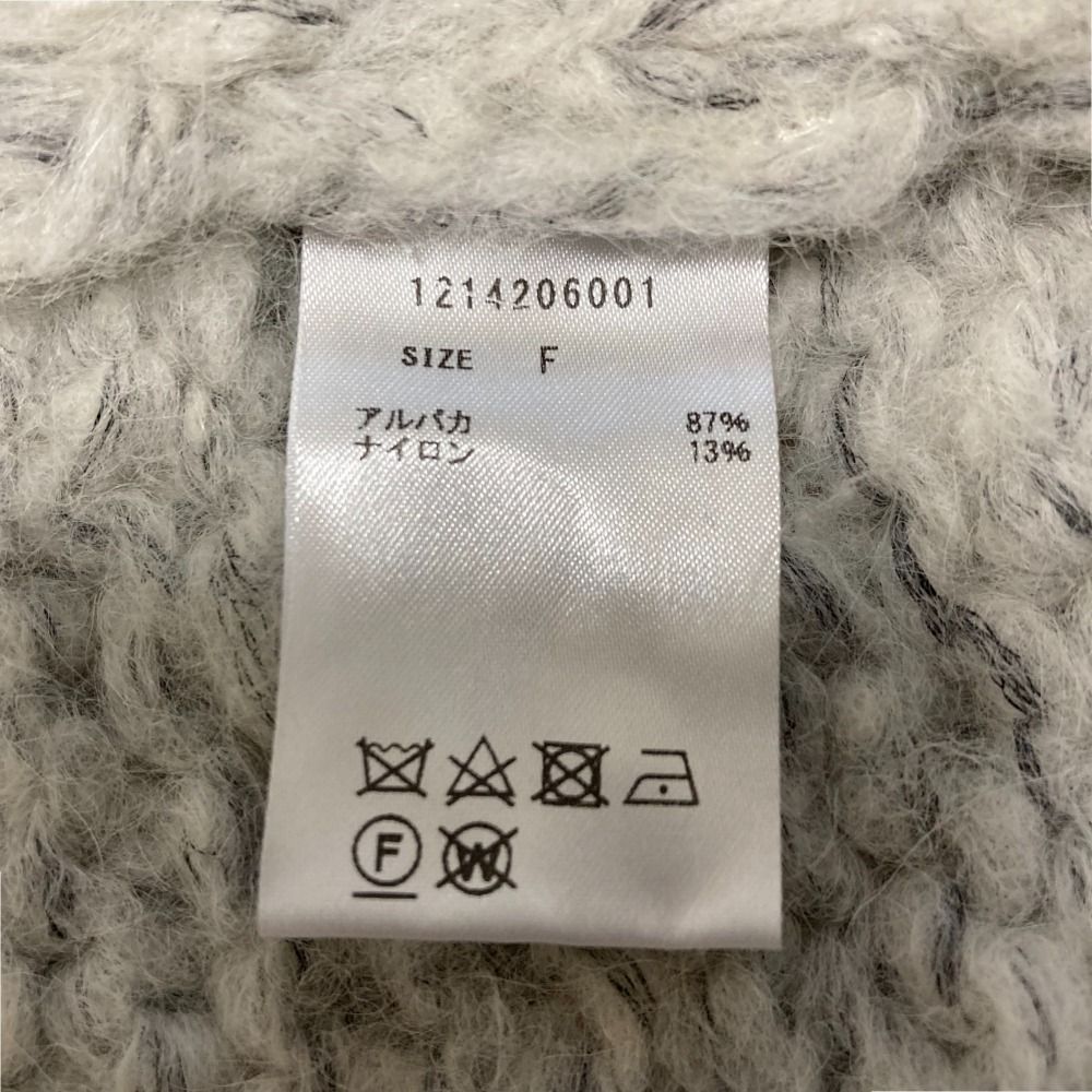 美品 CASA FLINE カーサフライン アルパカハンドニットカーディガン 1244206001 サイズF グレー レディース 古着 中古 USED 美品 CASA FLINE カーサフライン アルパカ ハンドニットカーディガン