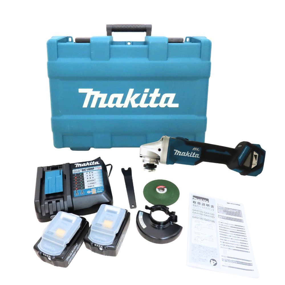 Makita マキタ GA412D RGX 充電式ディスクグラインダ ディスクサンダー 100㎜ 切断 研削 研磨 集塵機 Bluetooth A2504717