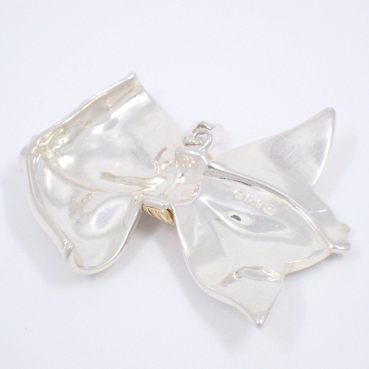  ミキモト リボンモチーフ ペンダントトップ シルバー K 18 YG ネックレス アクセサリー