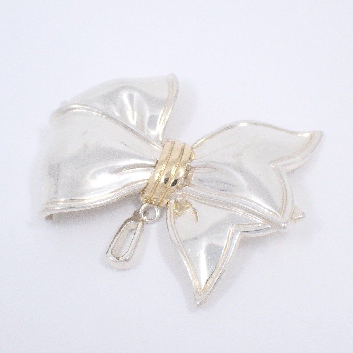 ミキモト リボンモチーフ ペンダントトップ シルバー K 18 YG