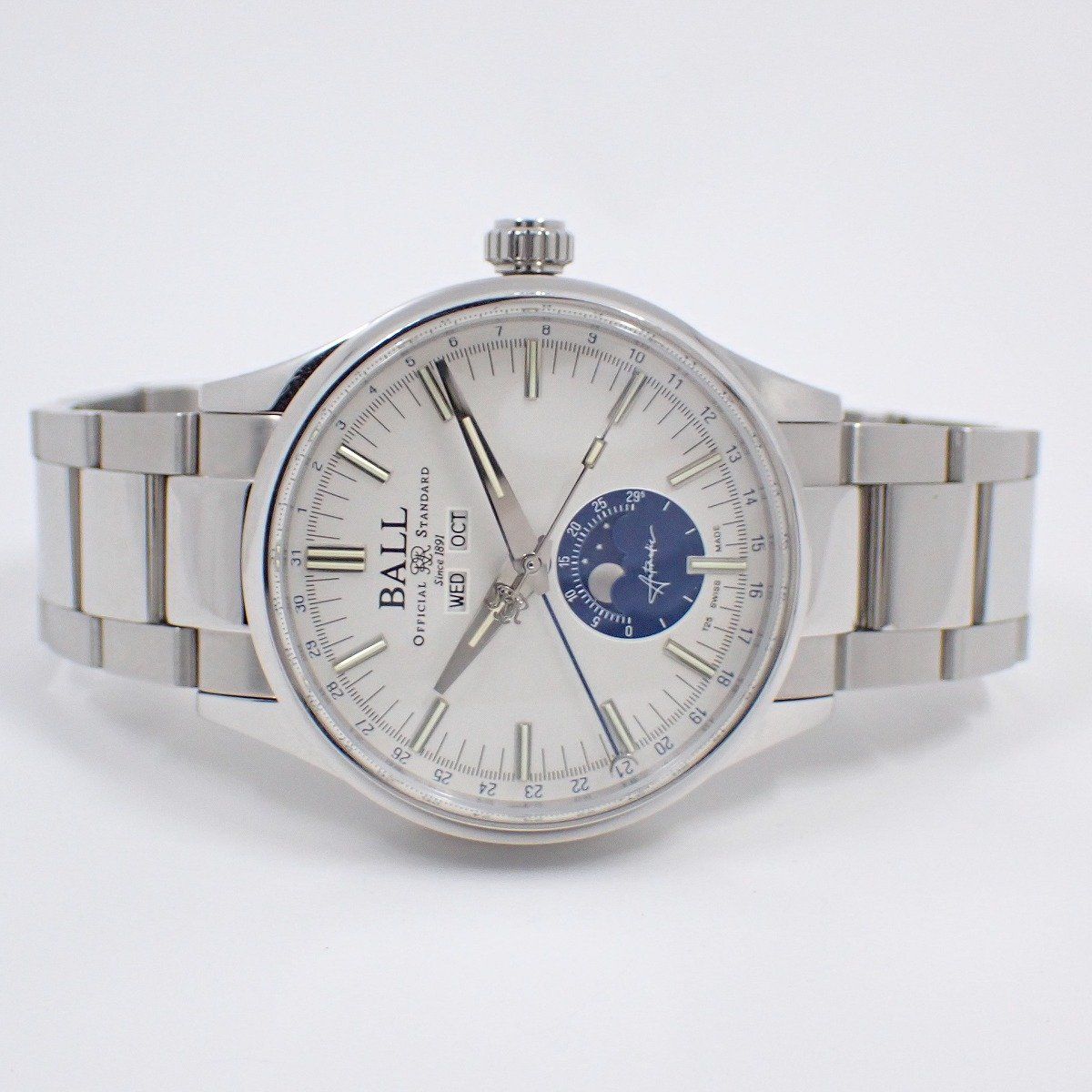 ボールウォッチ エンジニア ムーンカレンダー 1000本 自動巻き メンズ 腕時計 白文字盤 NM 3016 C S 1 J WH