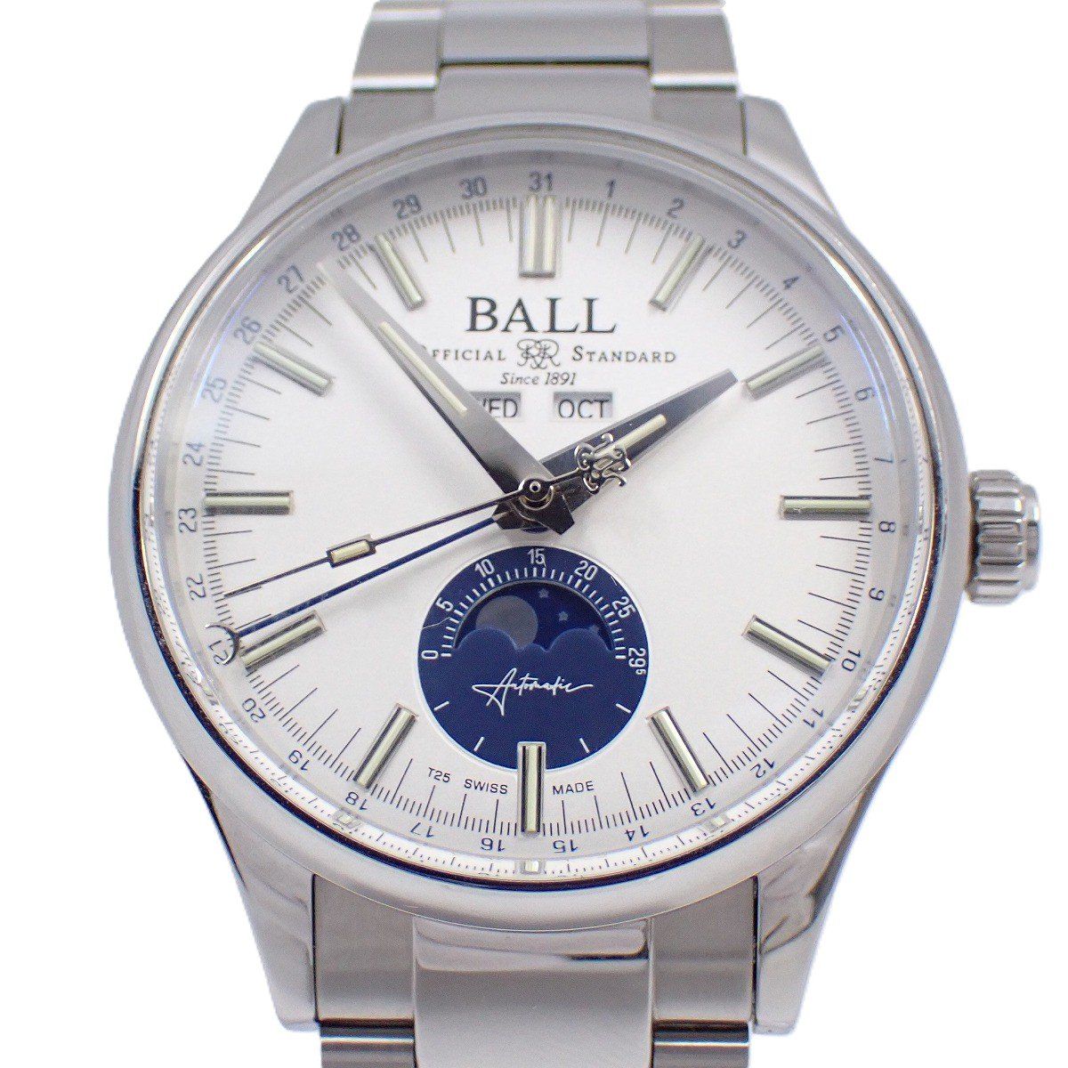 ボールウォッチ エンジニア ムーンカレンダー 1000本 自動巻き メンズ 腕時計 白文字盤 NM3016C-S1J-WH いおき質店