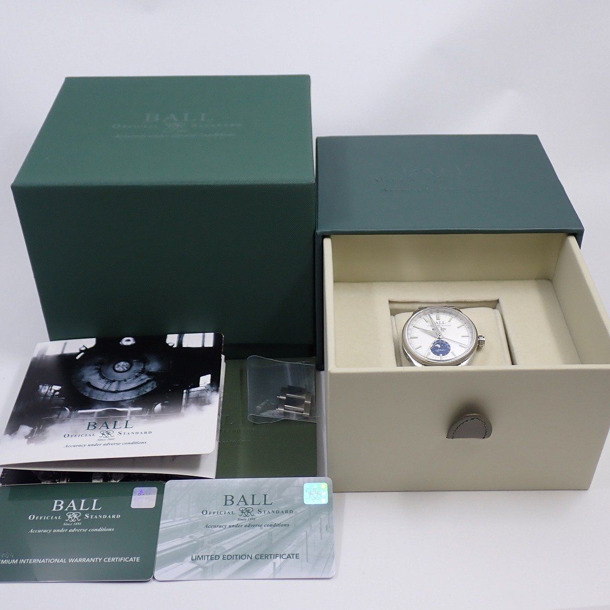  ボールウォッチ エンジニア ムーンカレンダー 1000本 自動巻き メンズ 腕時計 白文字盤 NM 3016 C S 1 J WH 自動巻き時計 腕時計(アナログ)