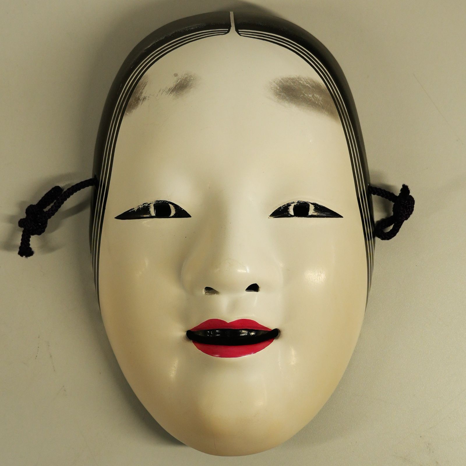 IM] 能面 陶器製 小面 若女 平安錦染 伝統工芸 美術工芸品 乙女 童女