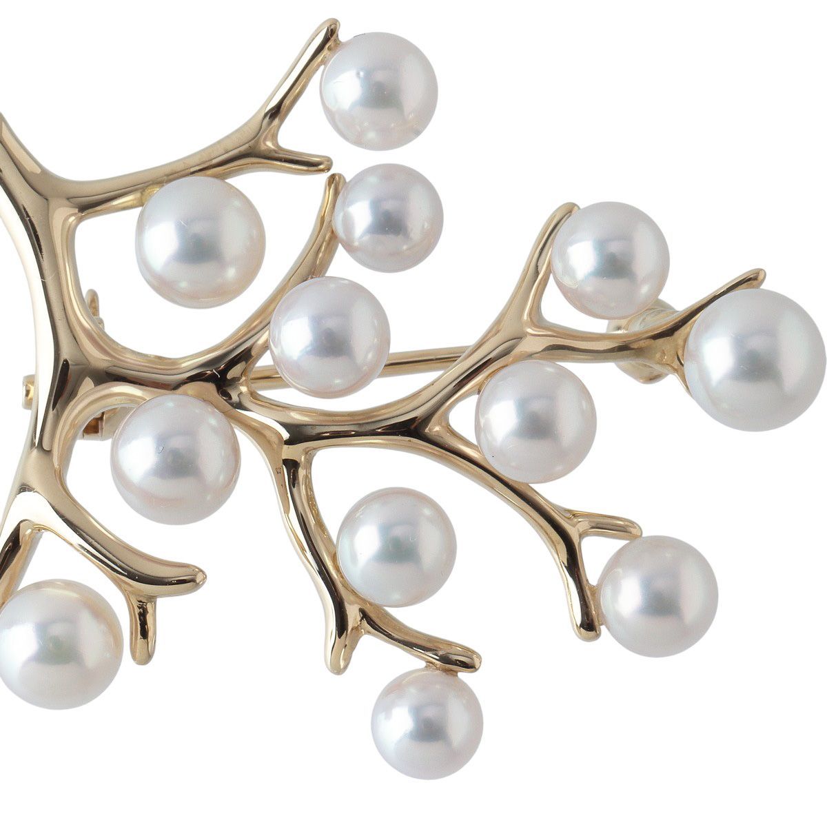 ミキモト パール ブローチ 幸福の木 スモール 現行モデル K18YG パール