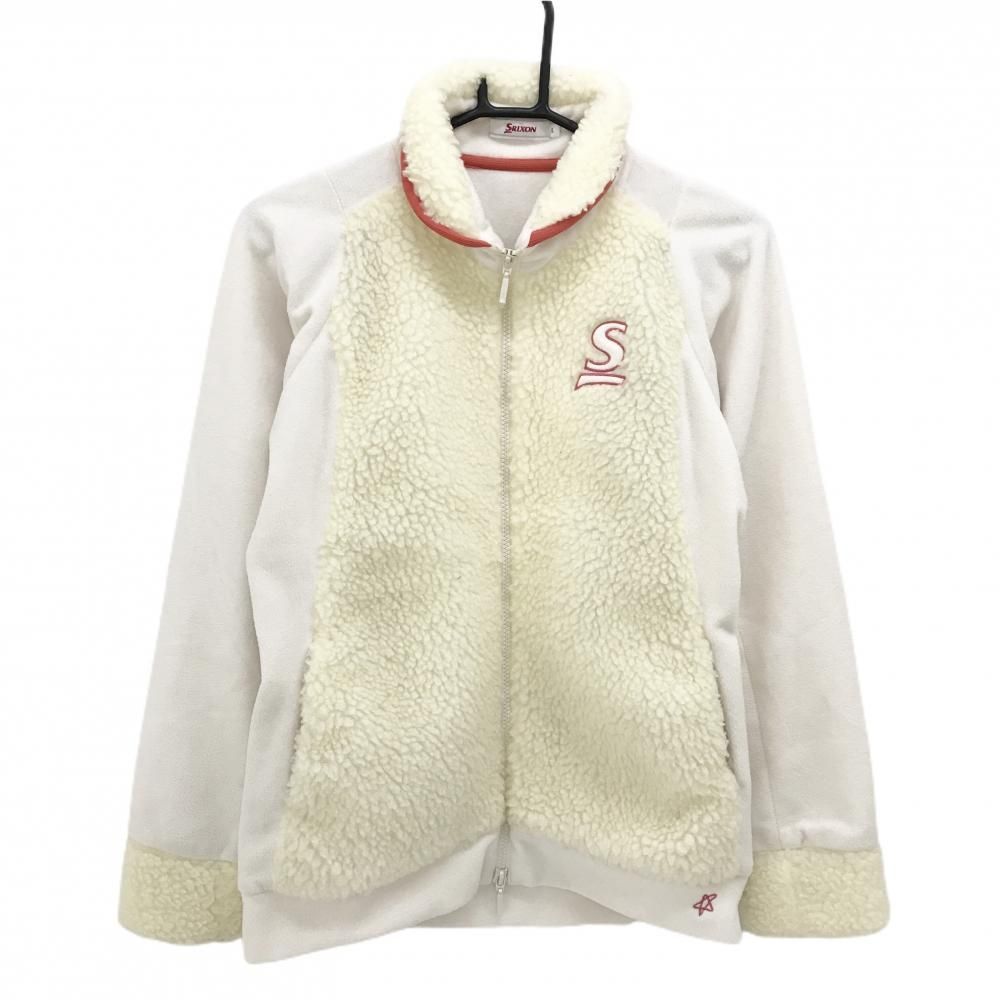 超美品】スリクソン 切替ジャケット アイボリー×ピンク系 フリース生地 