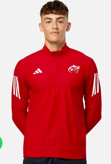 アディダス ラグビー マンスター ハーフジップ トップ 赤 レッド 公式モデル 日本未発売