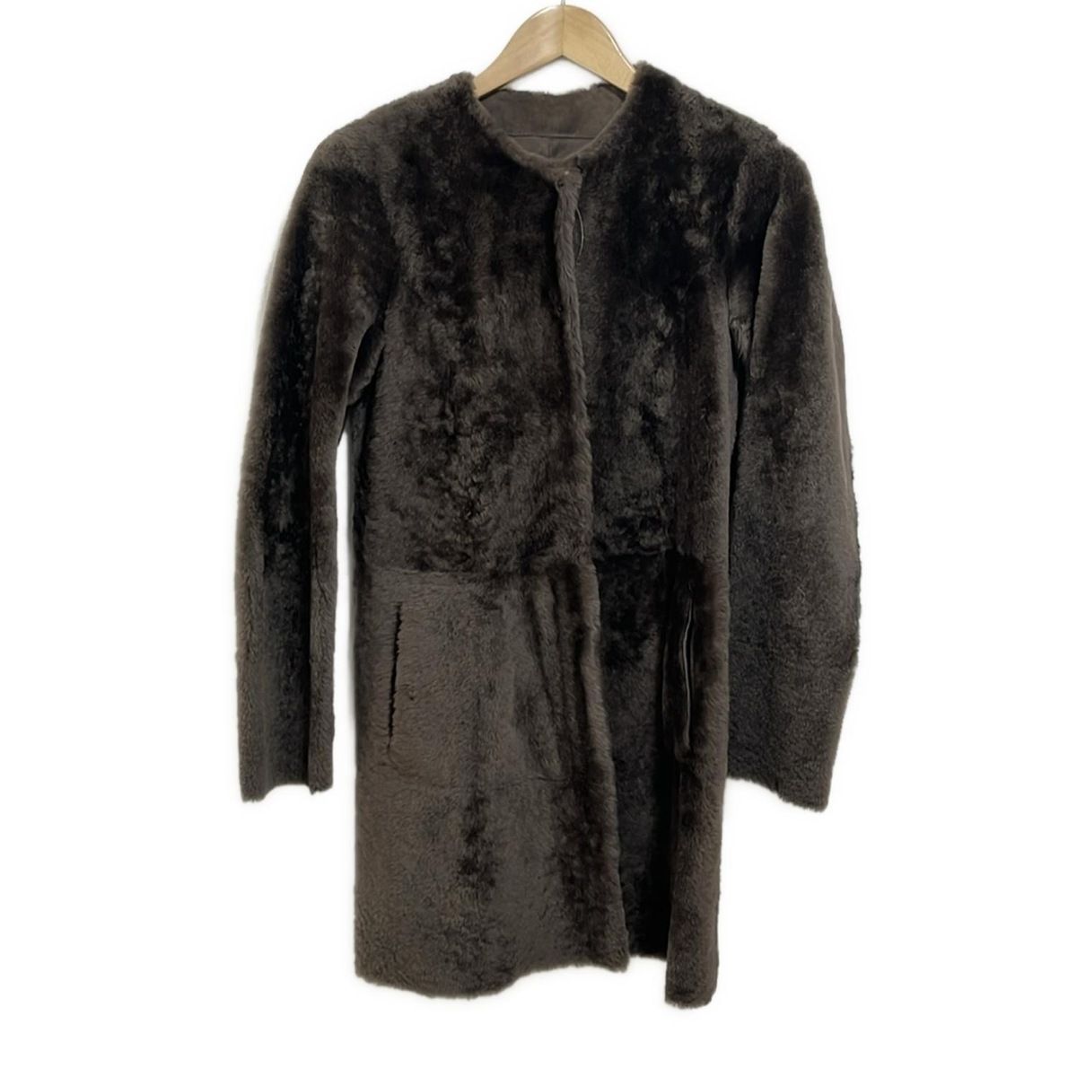DROMe ドローム コート サイズS レディース - ダークブラウン 長袖 ムートン リバーシブル 冬