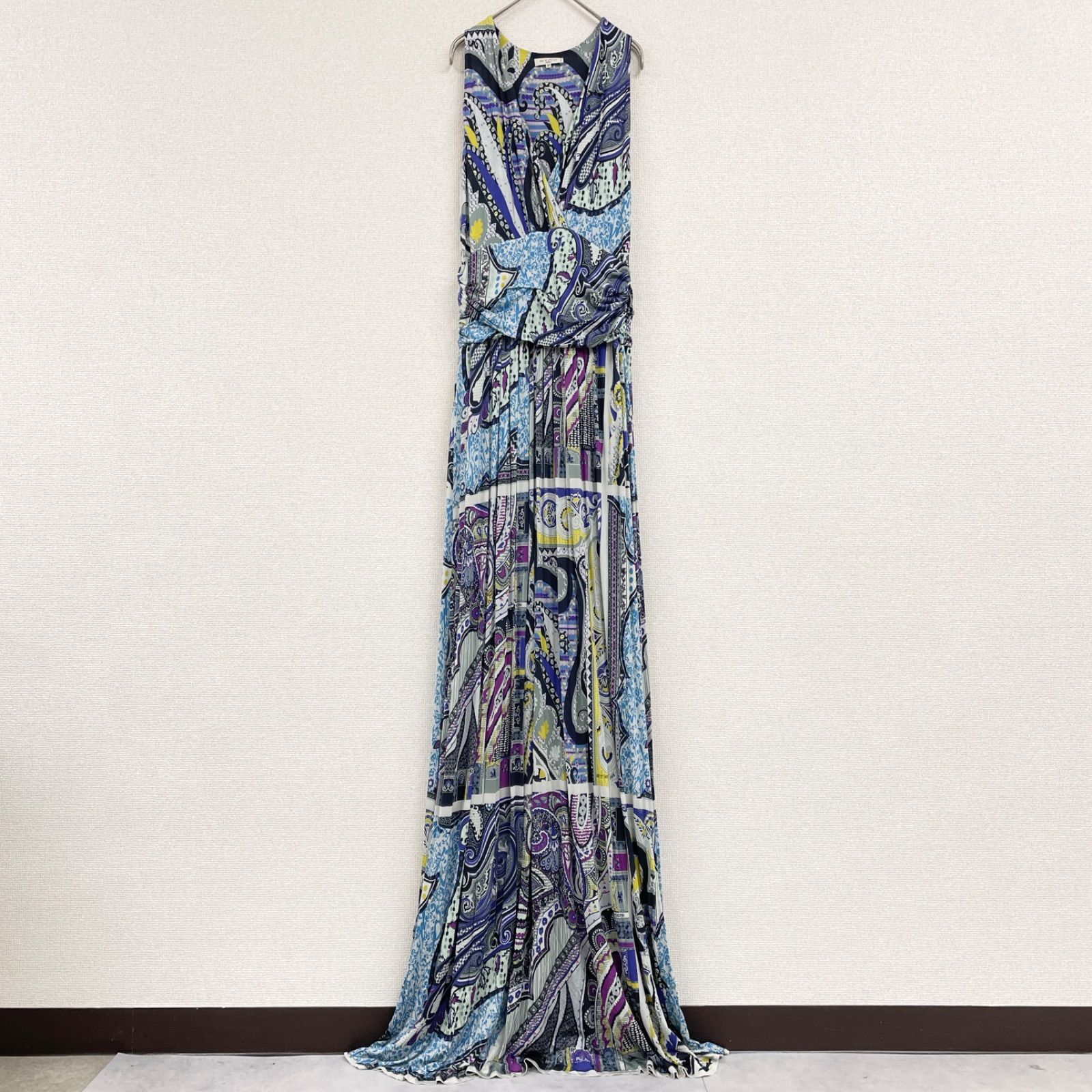 ETRO エトロ ロングワンピース マキシ丈 ドレス ノースリーブ 総柄 