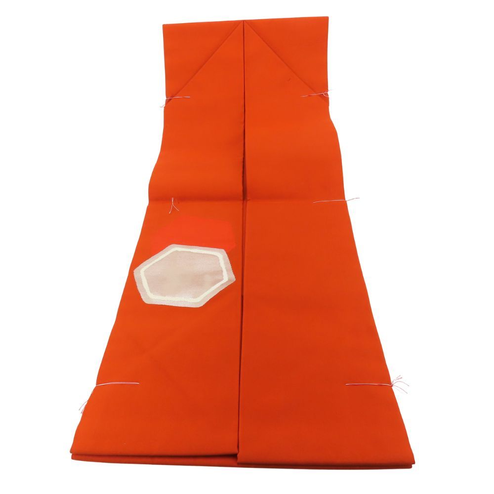 中古】 名古屋帯 しつけ糸あり 正絹(金銀糸除く) オレンジ マルチ