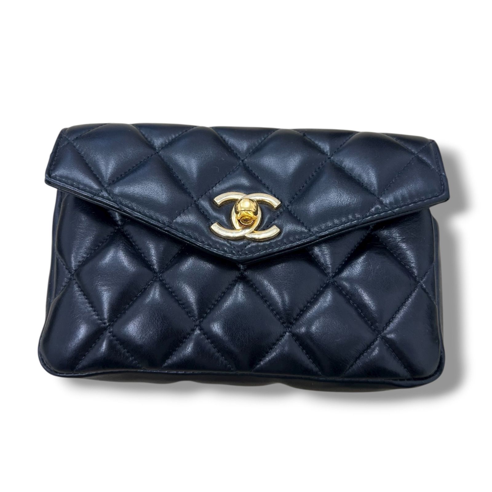 Y ITL7N5U131NC CHANEL シャネル ウエストポーチ ボディバッグ ラムスキン ブラック 黒