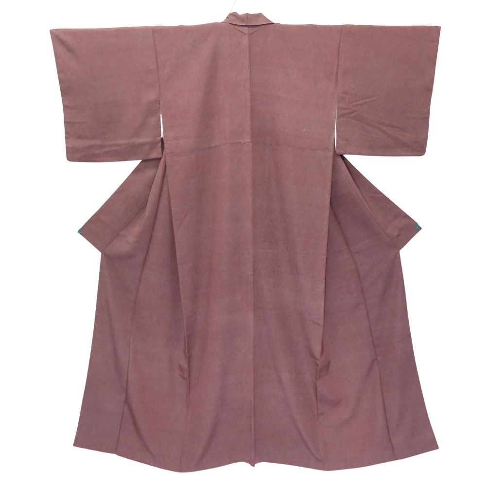 中古】 小紋 正絹(金銀糸除く) ブラウン系 鮫小紋 和装 呉服 和服