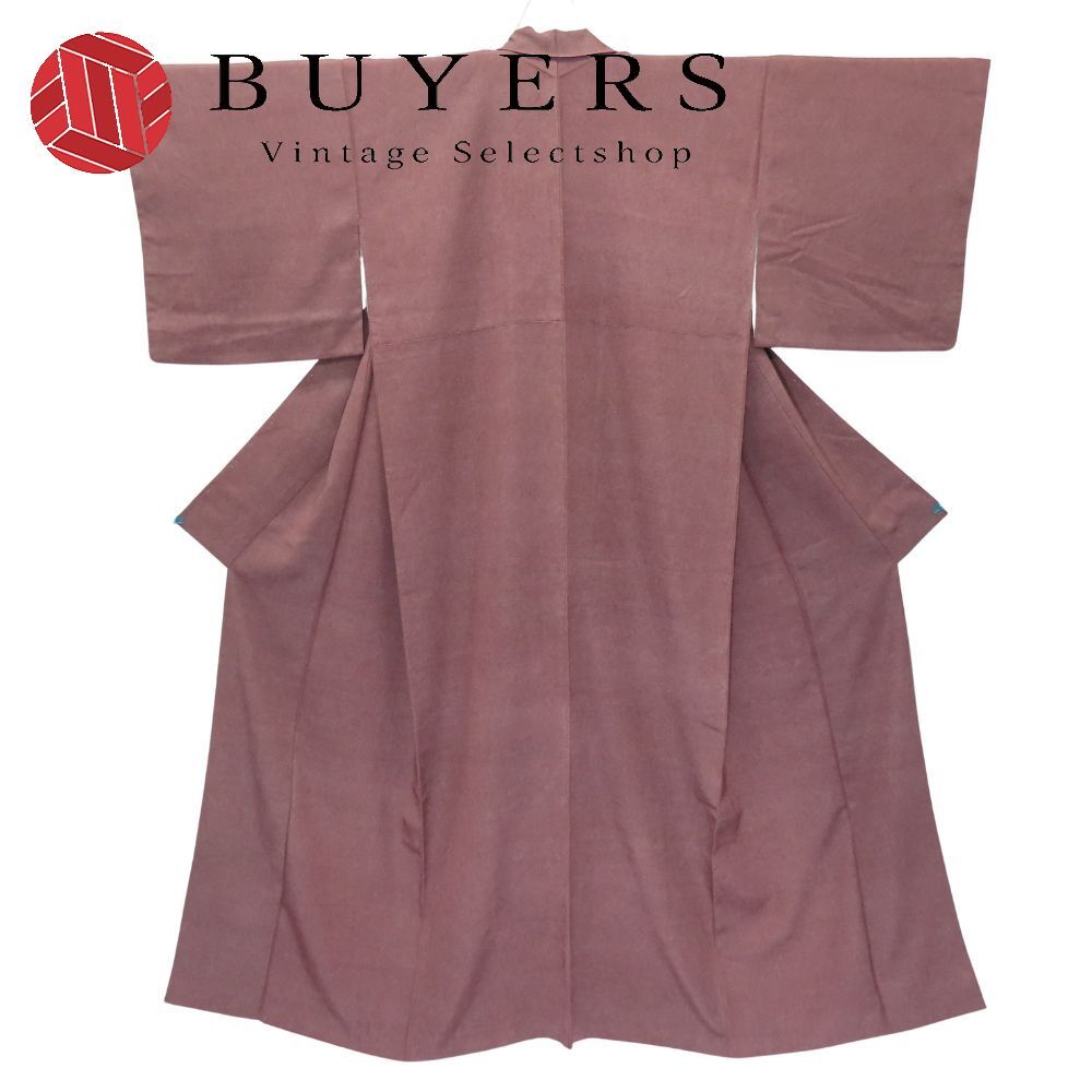 中古】 小紋 正絹(金銀糸除く) ブラウン系 鮫小紋 和装 呉服 和服