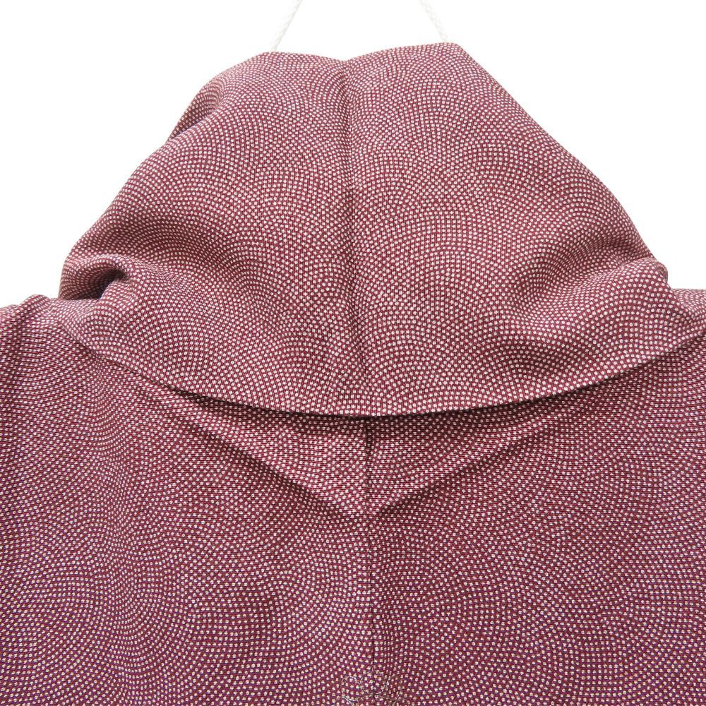 中古 小紋 総絞り 正絹(金銀糸除く) ポリエステル レッド 和装 呉服 和服 きもの レディース 女性 中古】 小紋 正絹(金銀糸除く) ブラウン系 鮫小紋 和装 呉服 和服