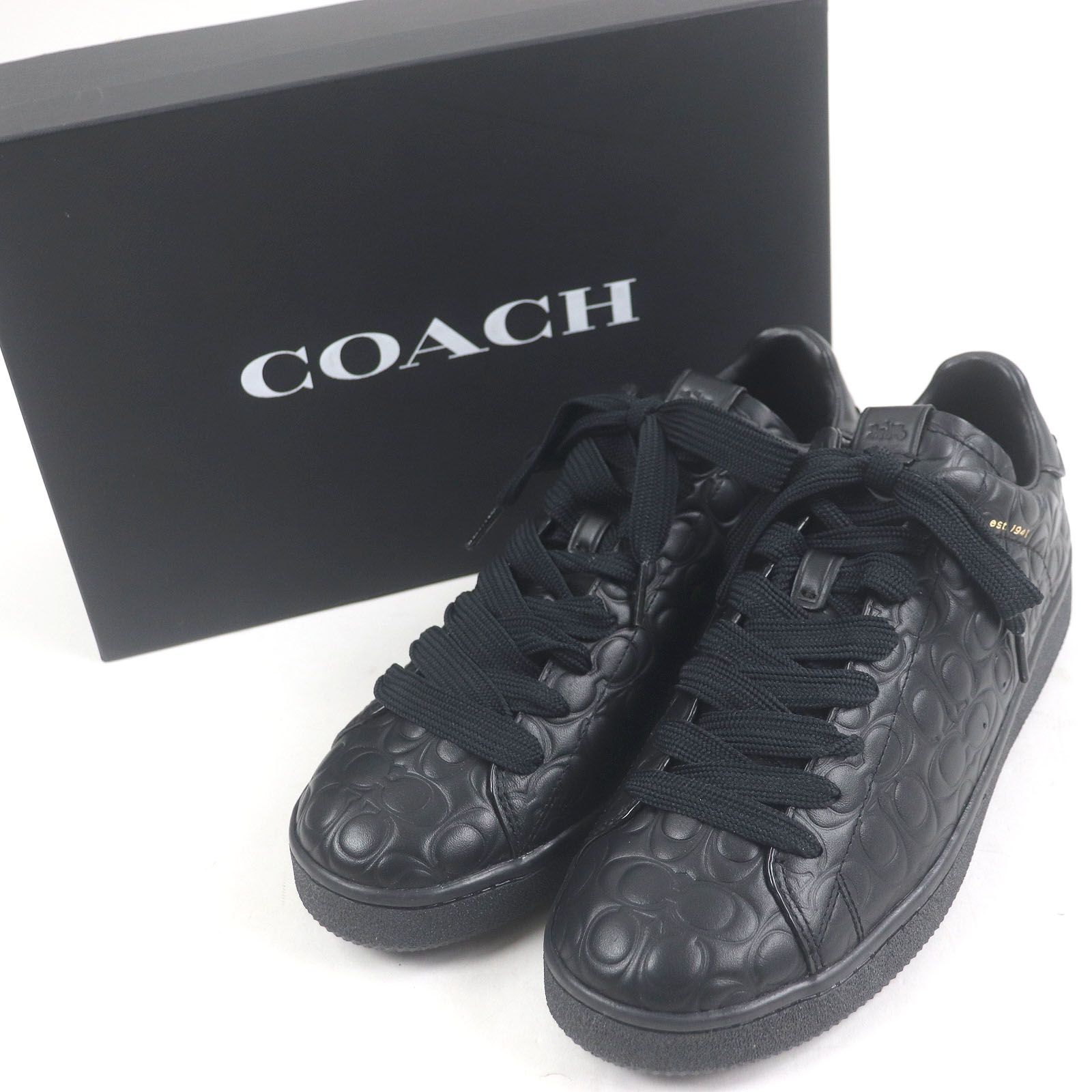 未使用品□COACH コーチ レザー SIG C DEBOSS シグネチャー ロゴエンボス ローカットスニーカー シューズ ブラック 43 メンズオススメ 未使用品□COACH コーチ レザー SIG C DEBOSS シグネチャー ロゴ