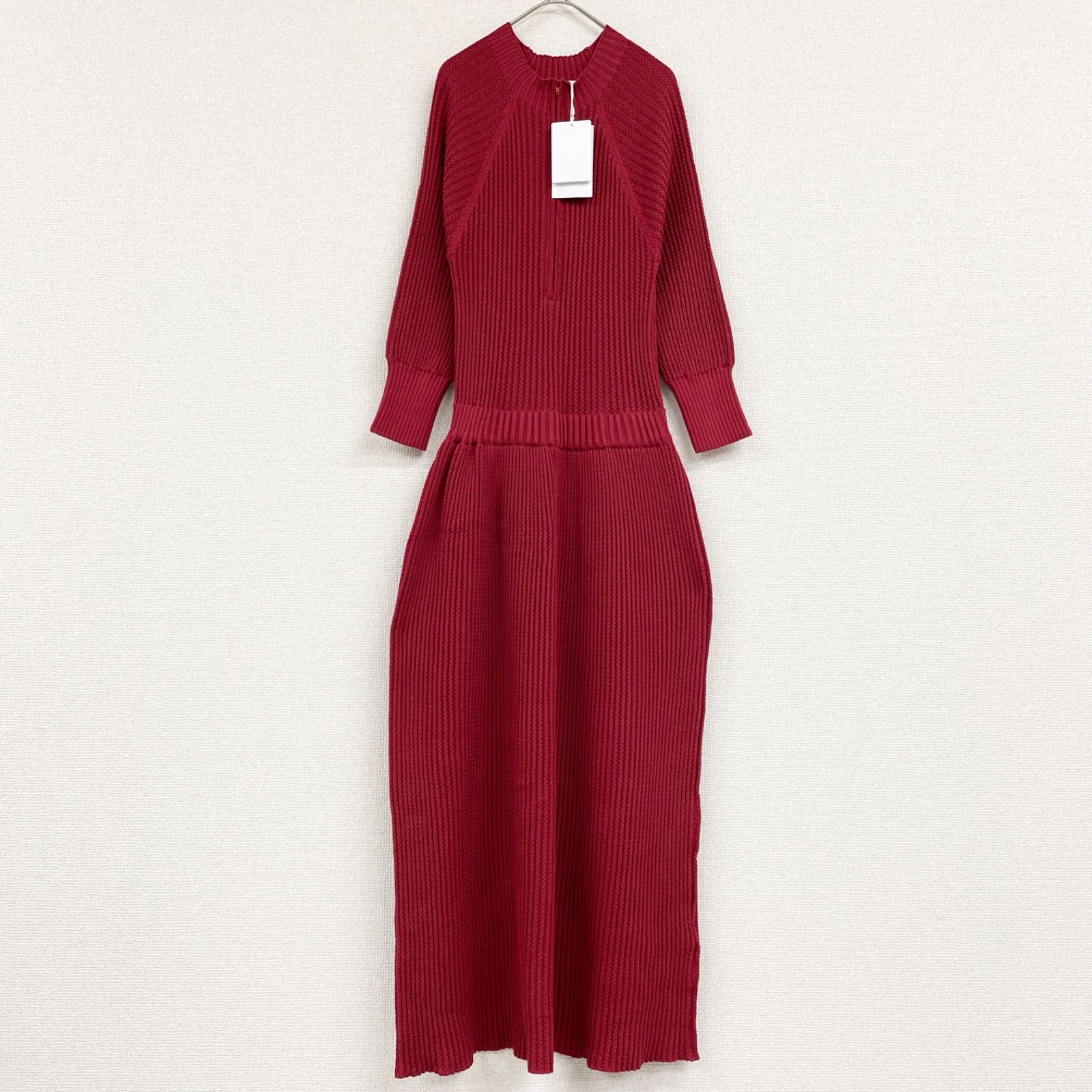 molli モーリー ロングワンピース ニット 切り替え コットン レッド イタリア製 レディース 1