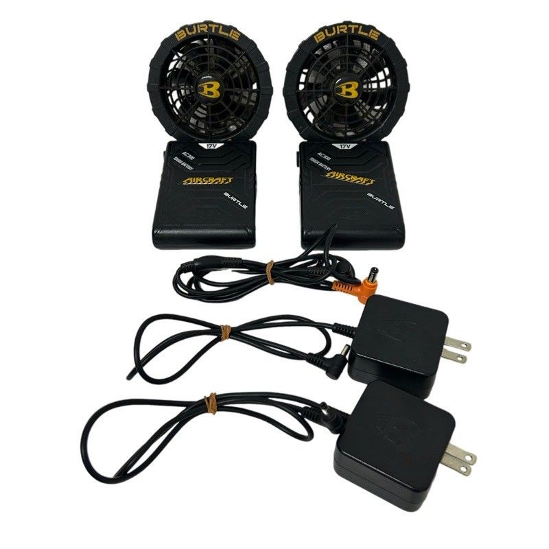 BURTLE バートル ファンバッテリーセット 17V ブラック ファンAC310 バッテリー AC300×2個 充電器 AC2130 動作 済 42510K349