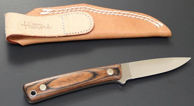 アウトドアナイフ Hattori 845 マホガニー合板柄 OLIVEOS_COM_TR