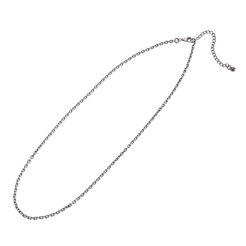 2.5mm4面カットAKアズキチェーン燻し45cm アルテミスキングス シルバー ジュエリーブランド