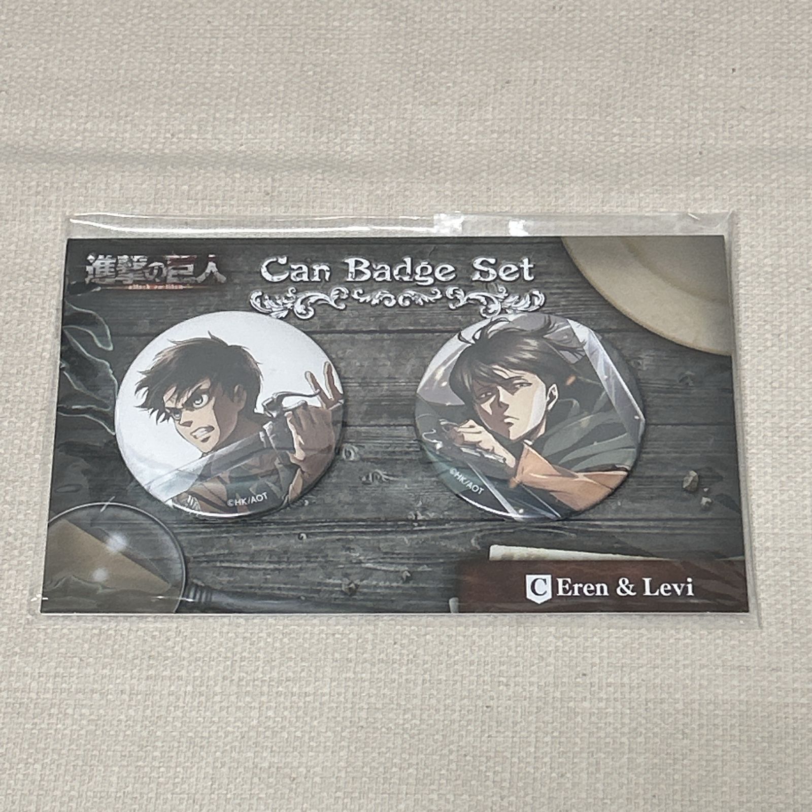 浜館43-1166】 進撃の巨人 エレン＆リヴァイ movic ムービック 缶