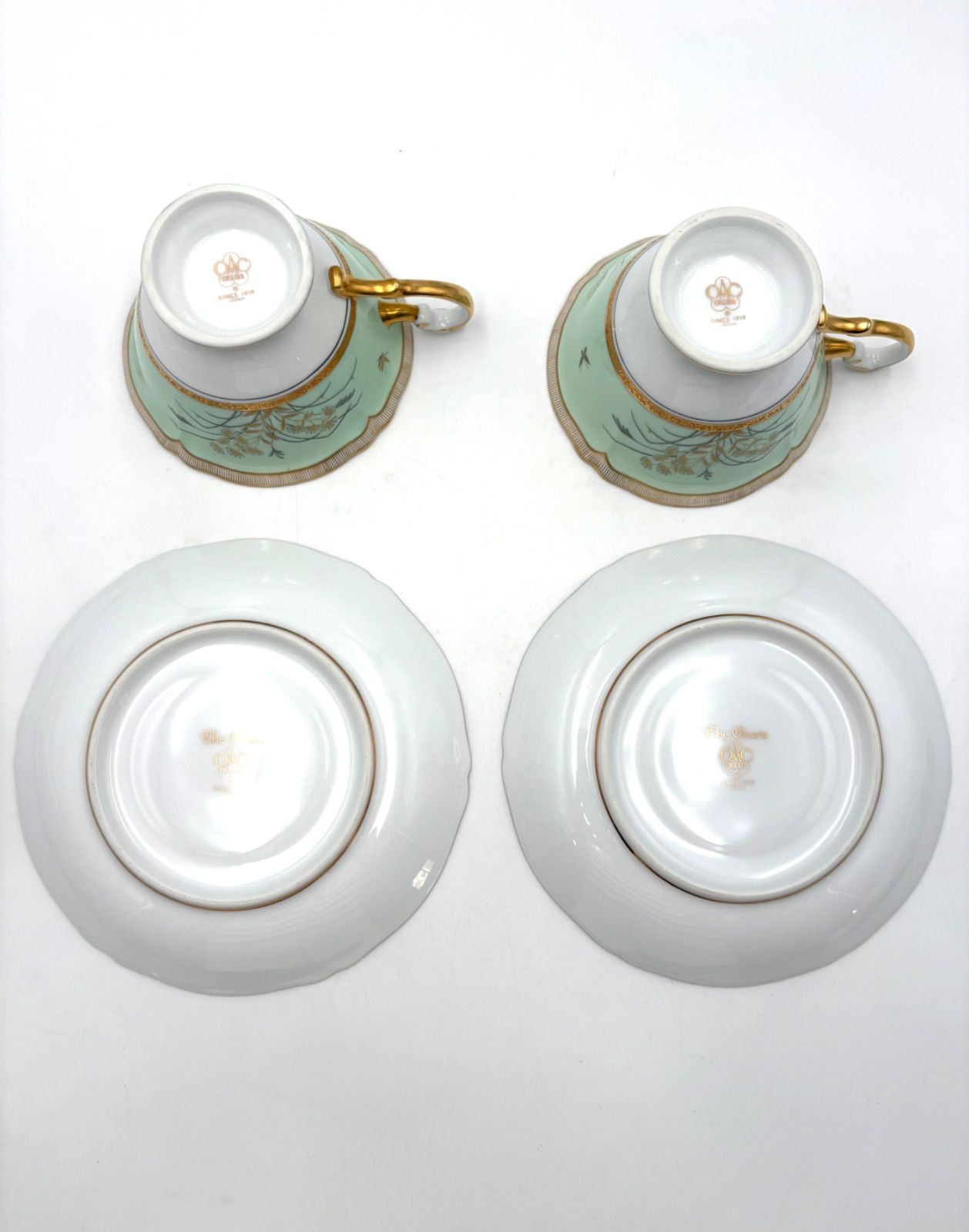 The Okura 大倉陶園 オークラ 蝶 鈴虫 草花 カップ＆ソーサー 2客セット ペア WWW_OPDRERGINERDOGAN_COM