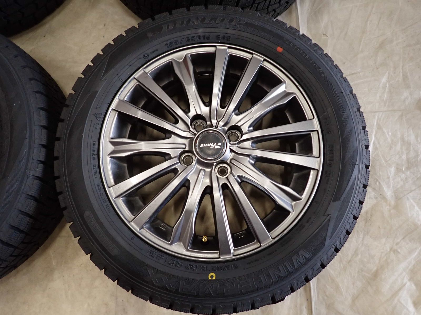  冬4本 製 会社宛 185 60 R 15 5 J 84 S ダンロップ WINTER MAXX WM 02 アルミ ヤリス アクア フィット スイフト NO D 6528 15インチ タイヤ ホイールセット
