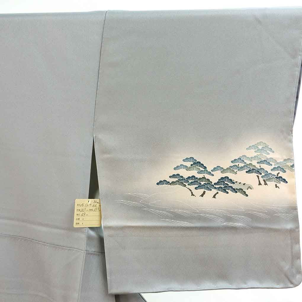 平和屋着物▽訪問着 単衣 草花文 正絹 逸品 AABD6480jh