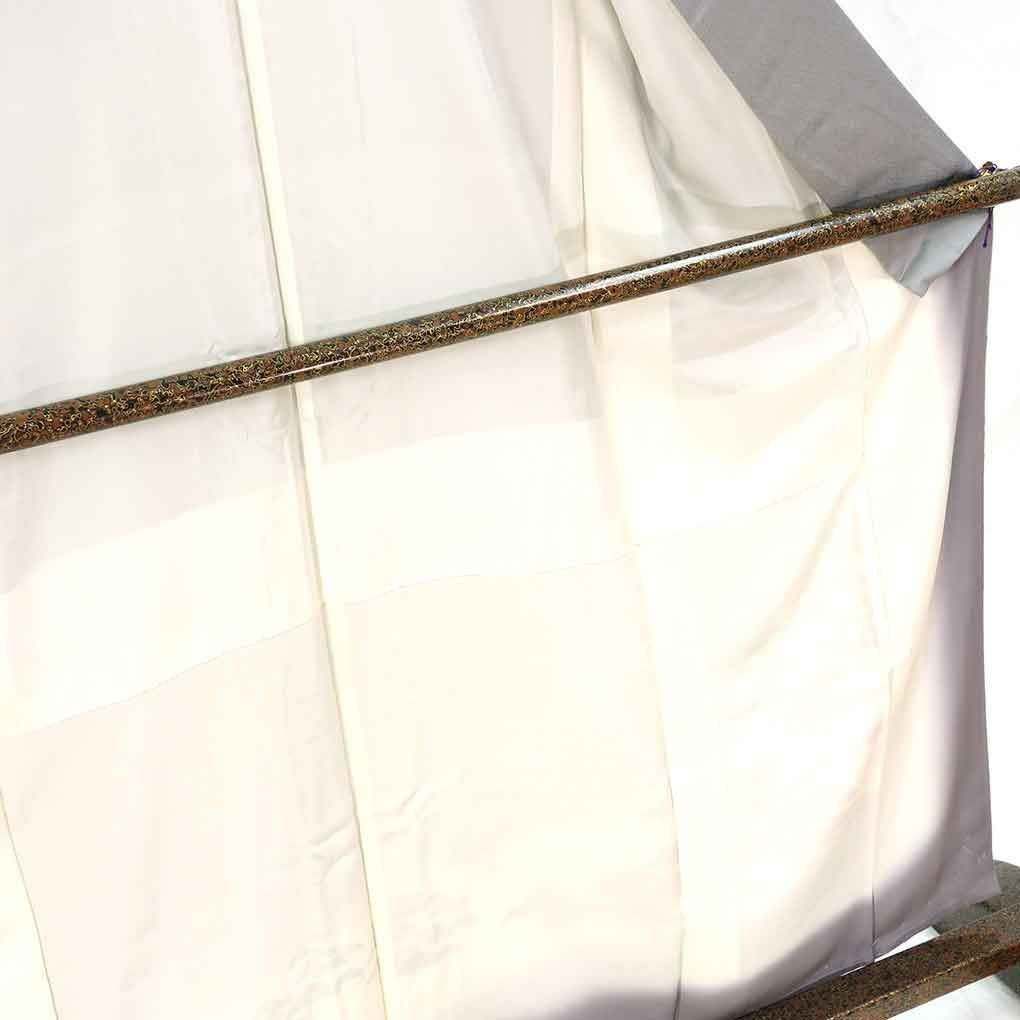 平和屋着物○京型友禅作家 岡部睦美 訪問着 器物花文 黒地 正絹 逸品