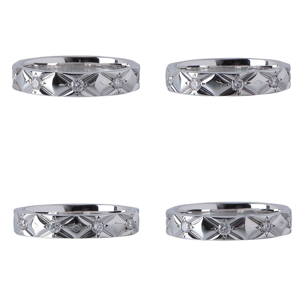 シャネル ダイヤ リング マトラッセ ミディアム フルダイヤ 9PD #47 幅