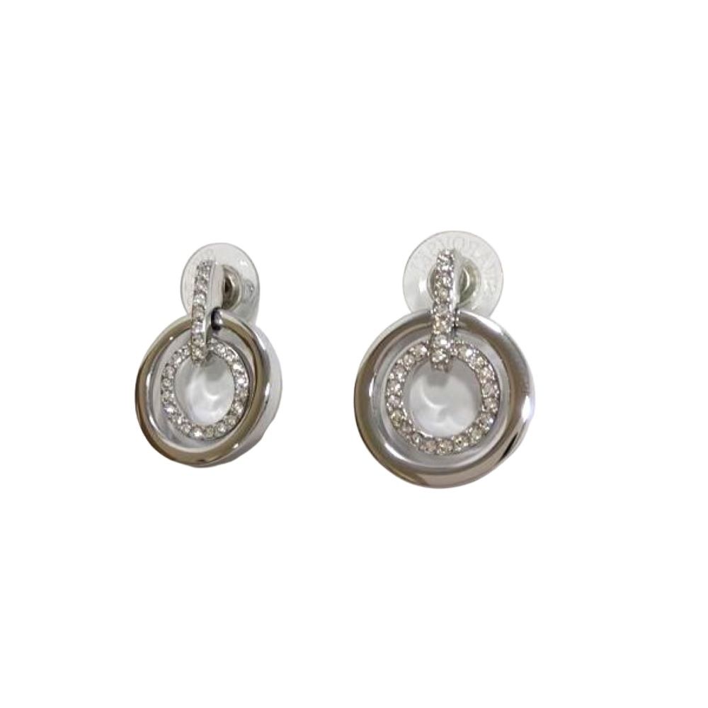 スワロフスキー SWAROVSKI ピアス シルバー クリスタル フープ【中古