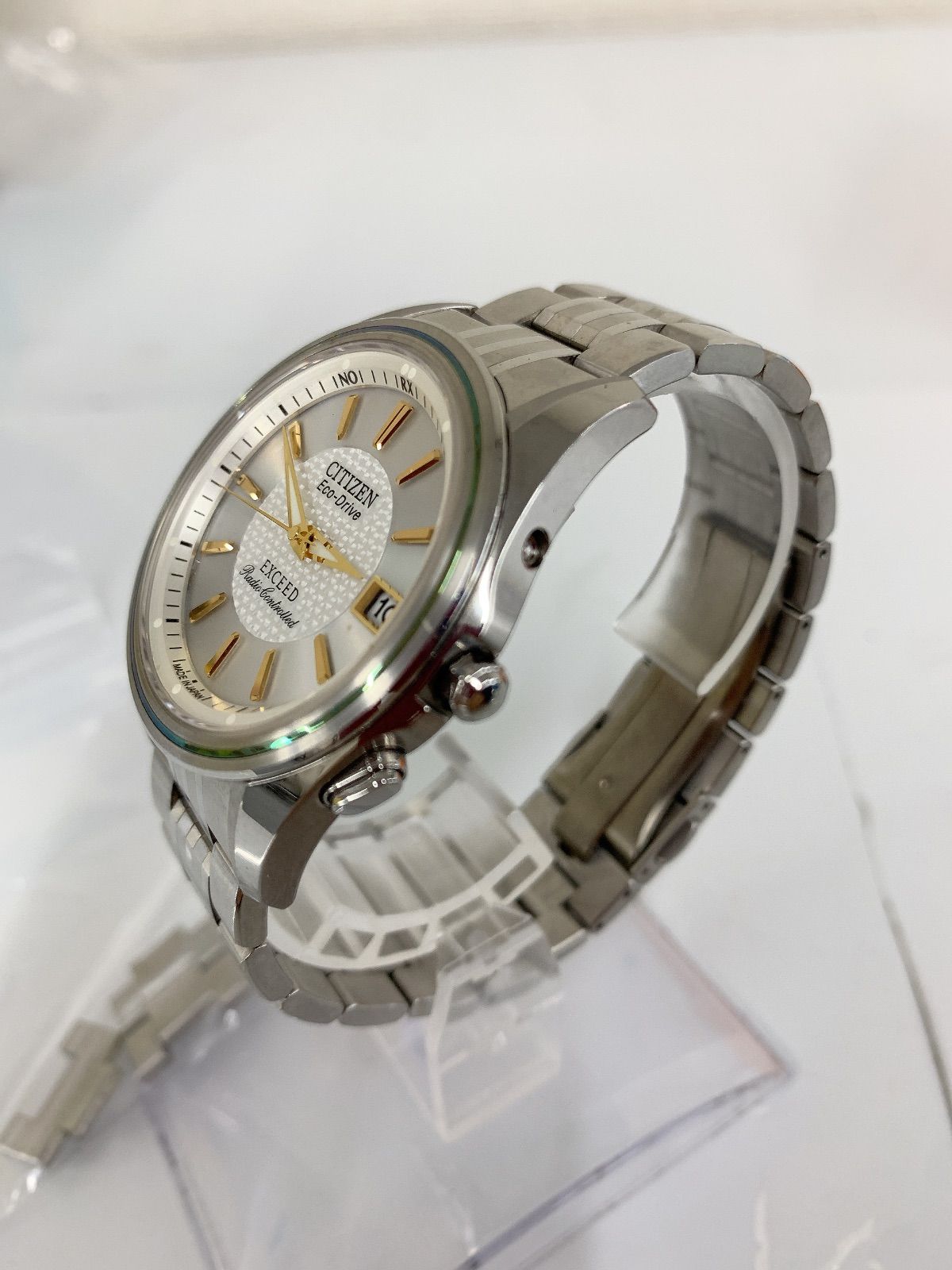 2 稼動品 CITIZEN シチズン EXCEED エクシード 腕時計 電波ソーラー GN 4 W S 時計 1