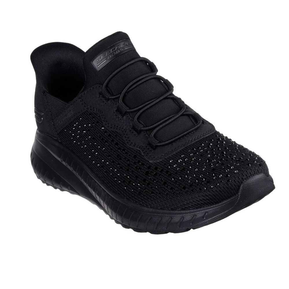 スケッチャーズ スリップインズ レディース スニーカー 靴 スリッポン クッション性 ノーマル幅 Slip-ins ボブススクワッド カオス-デイリーグリッツ 117622 ブラック 黒