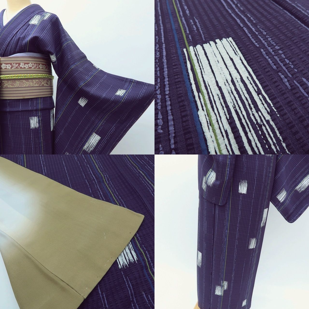 百華❀Y3919◇美品未着用 正絹 仕付け糸付 手縫い トールサイズ 小紋