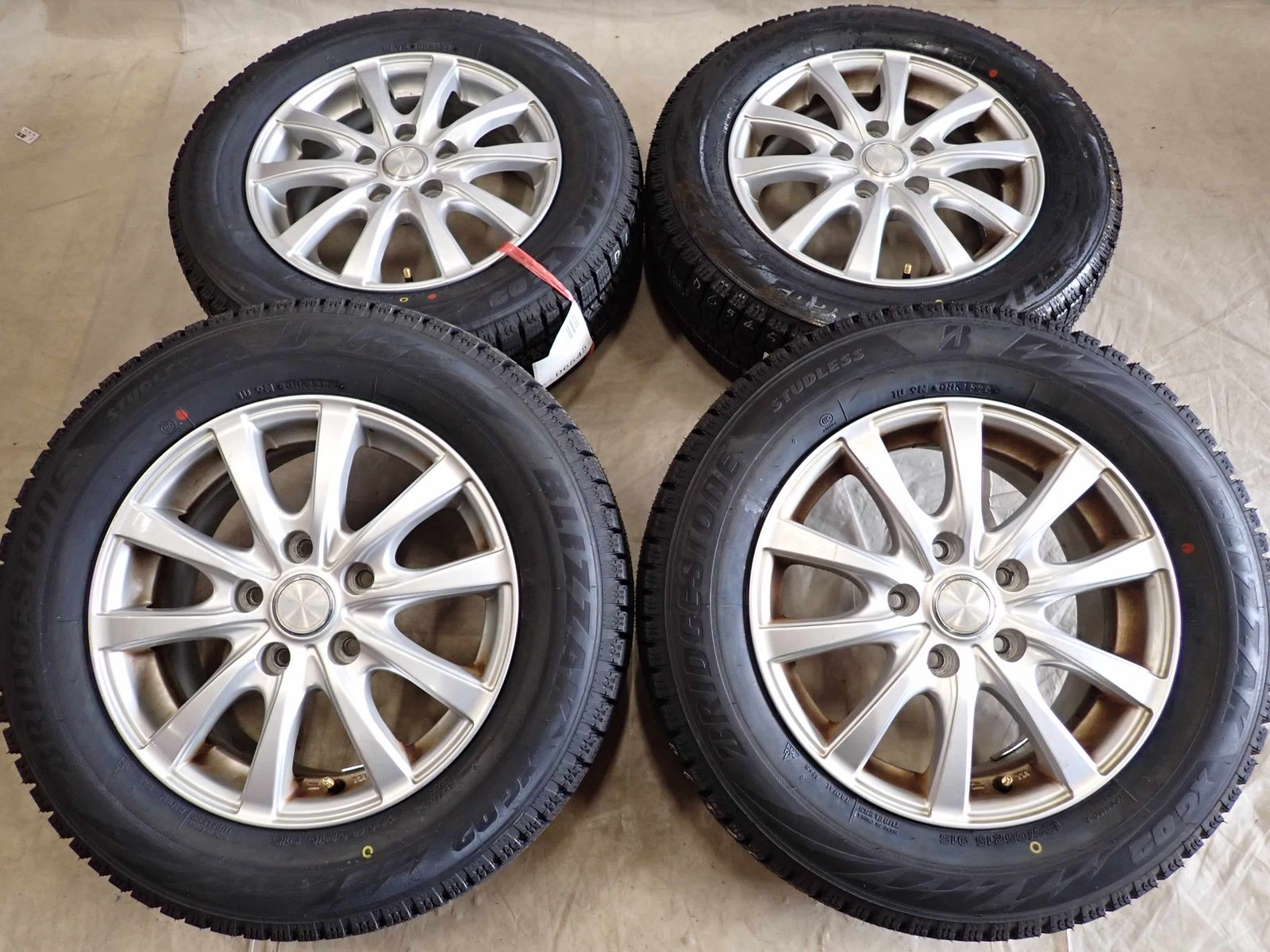  冬4本 製 会社宛 195 65 R 15 6 J 91 S ブリヂストン ブリザック XG 02 アルミ ヴォクシー エスクァイア ステップ NO D 6545 15インチ タイヤ ホイールセット
