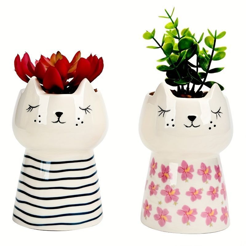 可愛い猫型花瓶 花瓶 花びん おしゃれ ガラス フラワーベース 猫 置物 置き物 雑貨