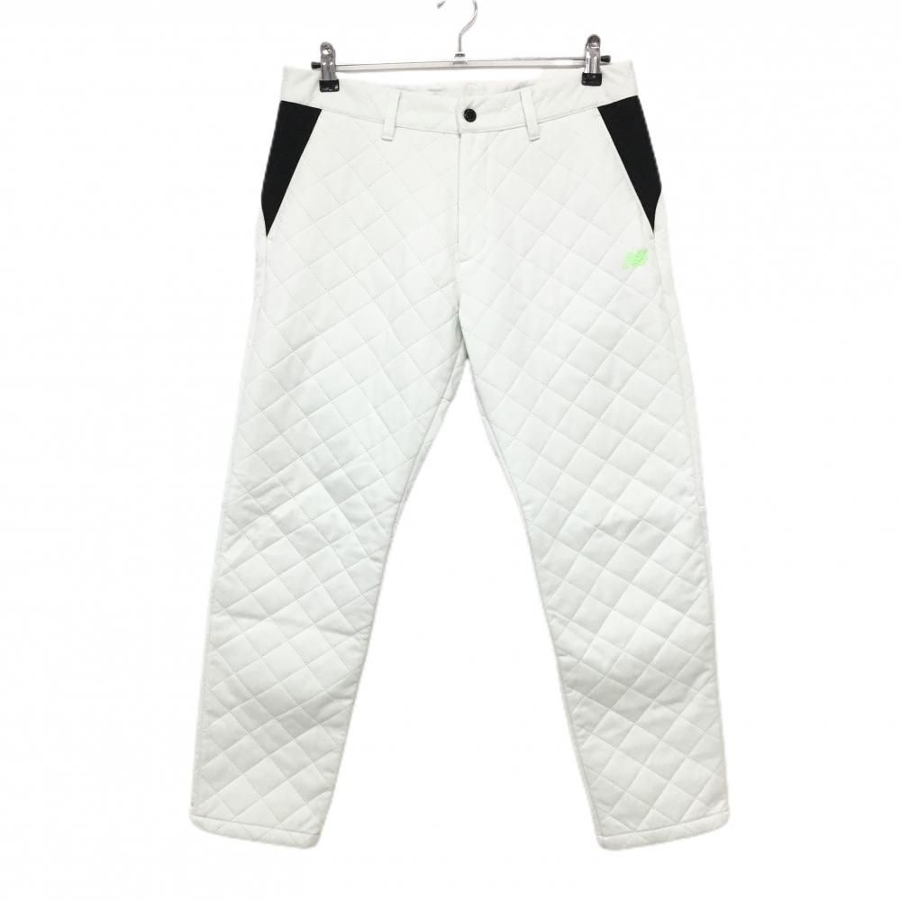 美品】ニューバランスゴルフ 中綿パンツ 白×黒 キルティング バック