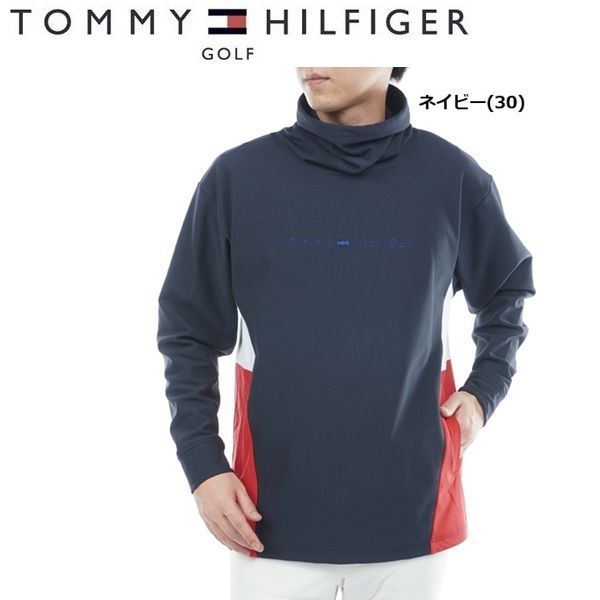 トミーヒルフィガー ゴルフ メンズ ネックウォーマー付 スウェットTOMMY HILFIGER THMA583 秋冬モデル ネイビー 30