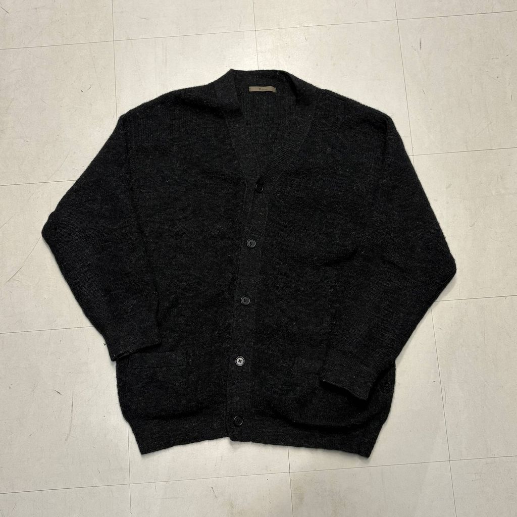 80s vintage Y's for men ウールカーディガン　黒　日本製 Yohji Yamamoto ヨウジヤマモト Ys for men ワイズフォーメン 80~90s