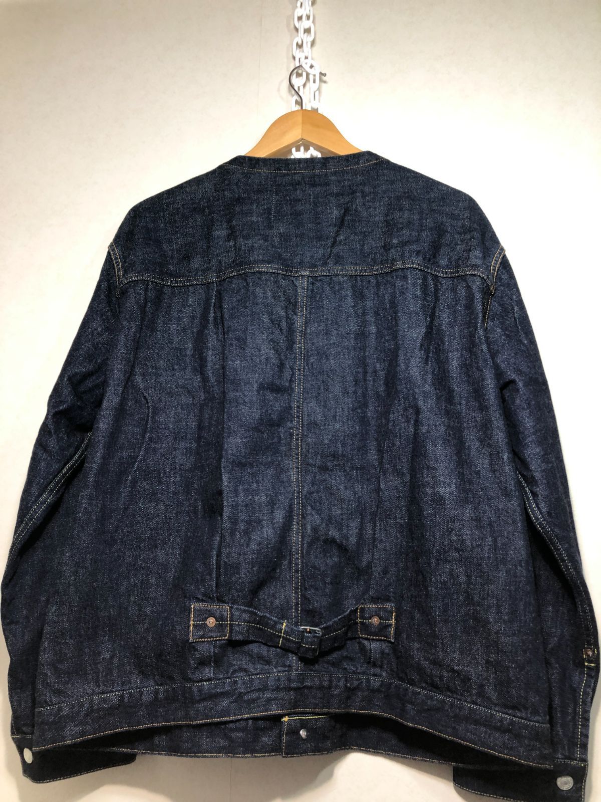071190 CALEE 1ST TYPE NO COLLAR DENIM JACKET L