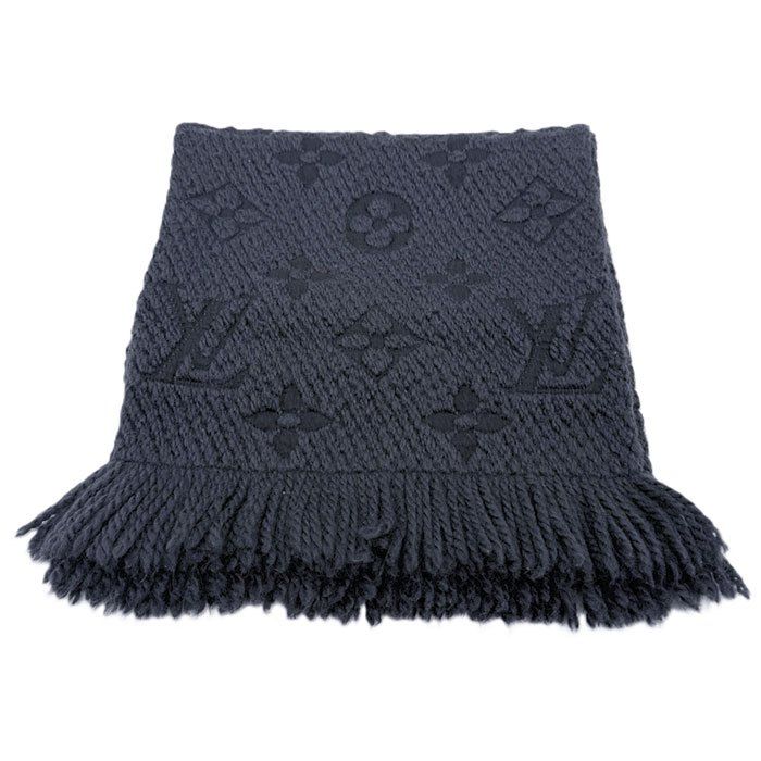  ルイ ヴィトン Louis Vuitton マフラー ロゴマニア ダークグレー ストール ショール 小物