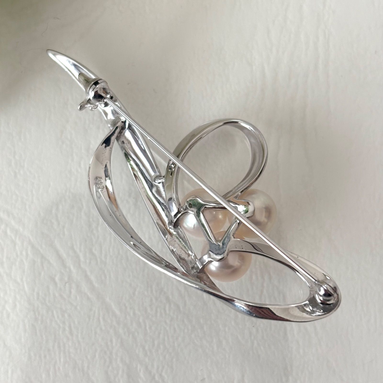 050【ミキモト】シルバー　パール　ブローチ 050【ミキモト】シルバー パール ブローチ