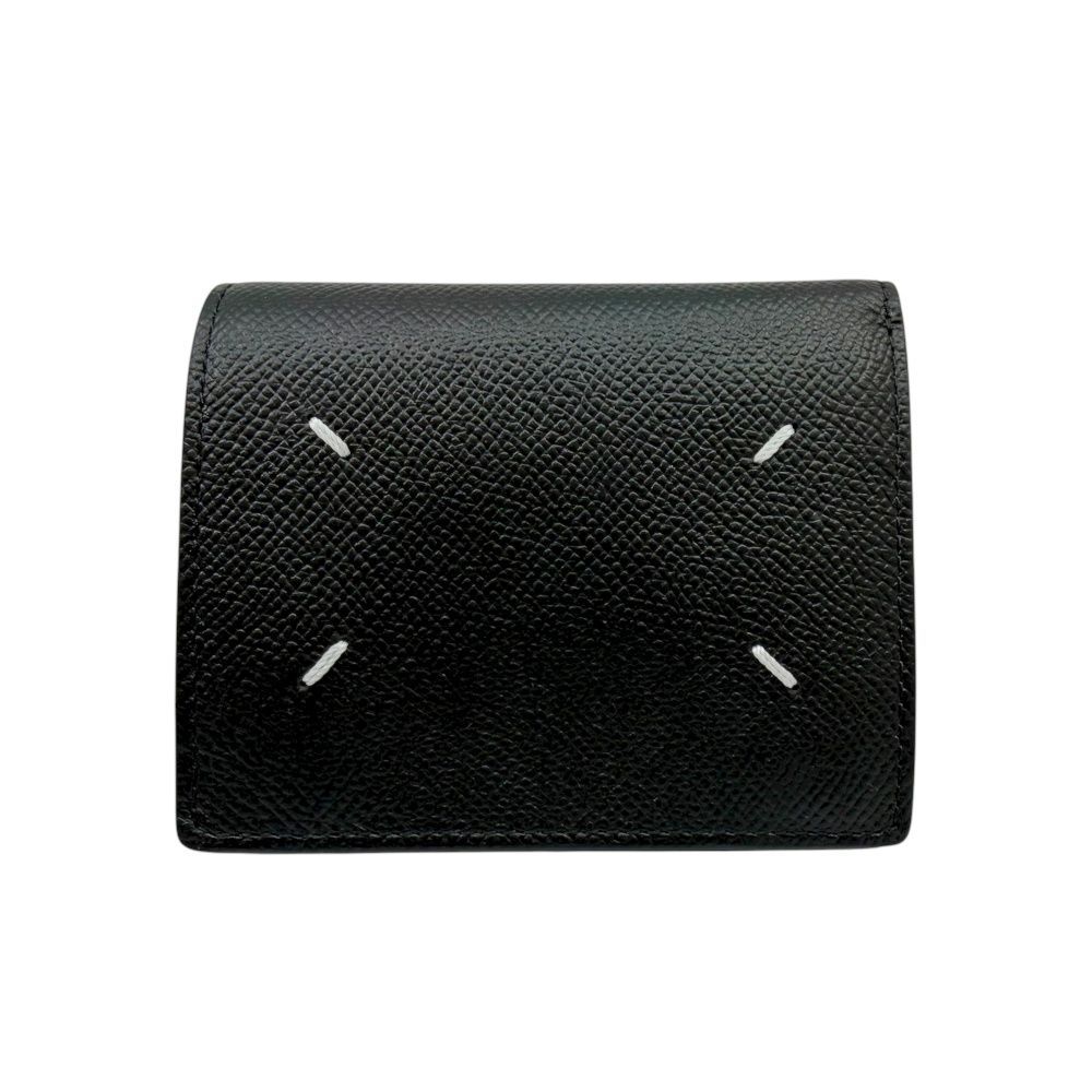 Maison Margiela メゾンマルジェラ コンパクト財布 折り財布 ウォレット ブラック レザー 4ステッチ SA3U10007 レディース メンズ プレゼント き 人気 お洒落 ブランドギャラリー東心斎橋店