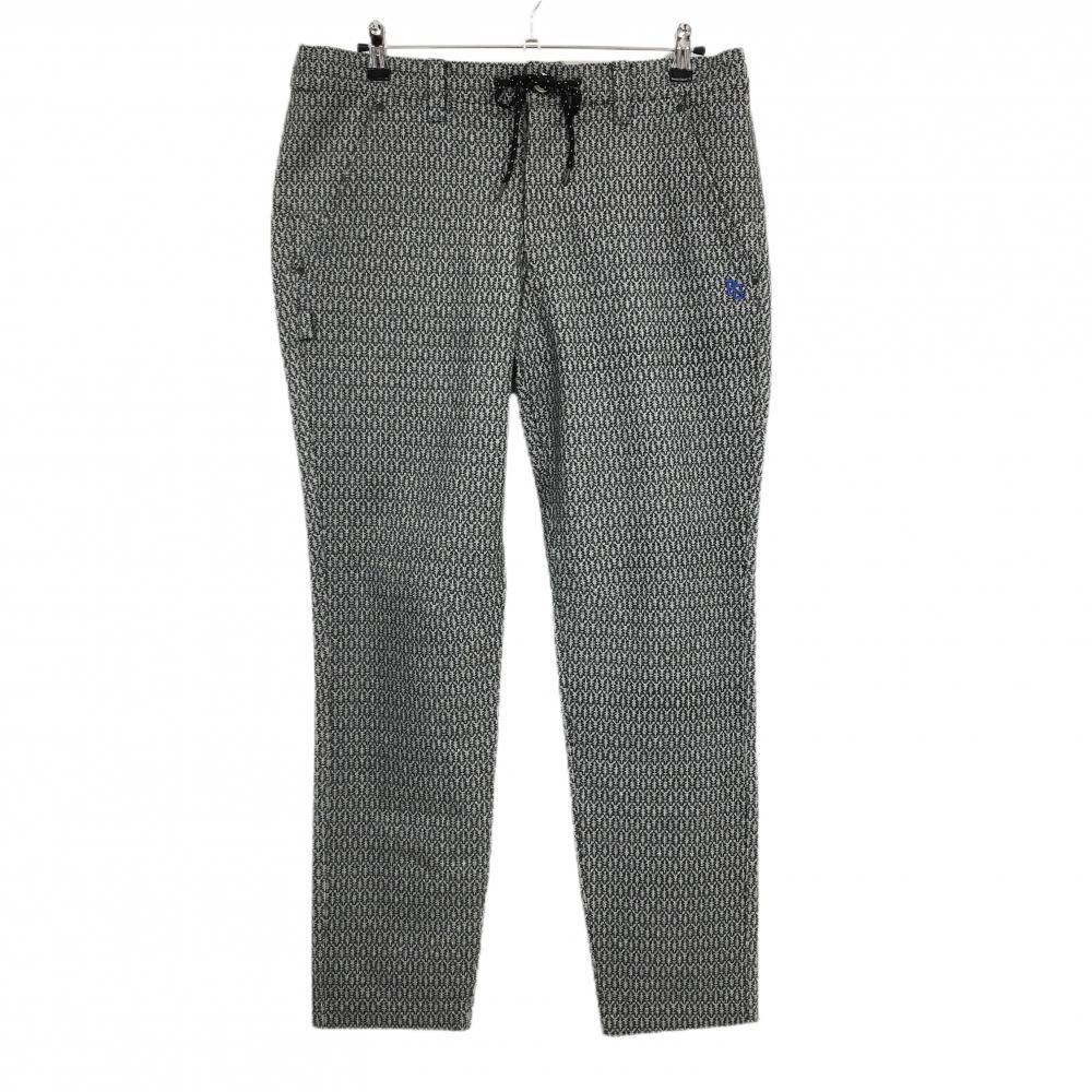 超 パーリーゲイツ パンツ グレー系×黒 ツリー柄 ウエストゴム&調節紐 秋冬 メンズ 6 XL ゴルフウェア PEARLY GATES