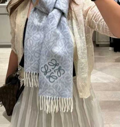 LOEWE ロエベ マフラー スカーフ ウール 양각ロゴ
